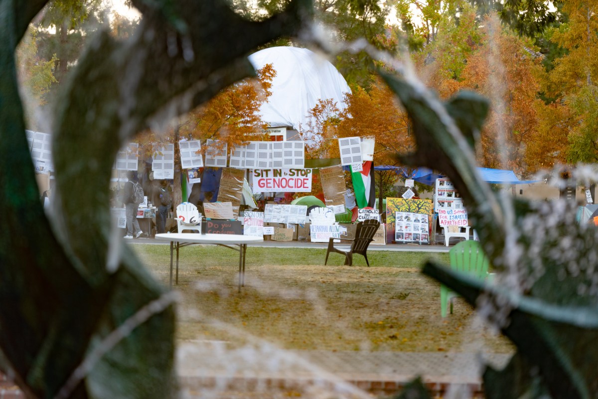 Pro-Israel tent set up across from sit-in