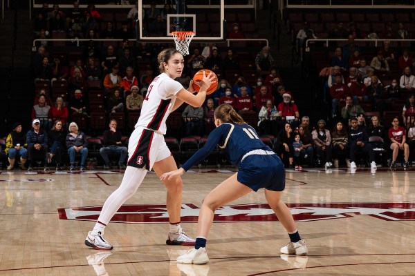 Junior forward Brooke Demetre looks to pass the ball during an offensive possession against UC Davis (Photo: Scott Gould/ISI Photos).