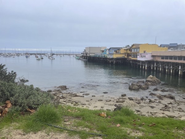 A picture of the bay with houses on the right.