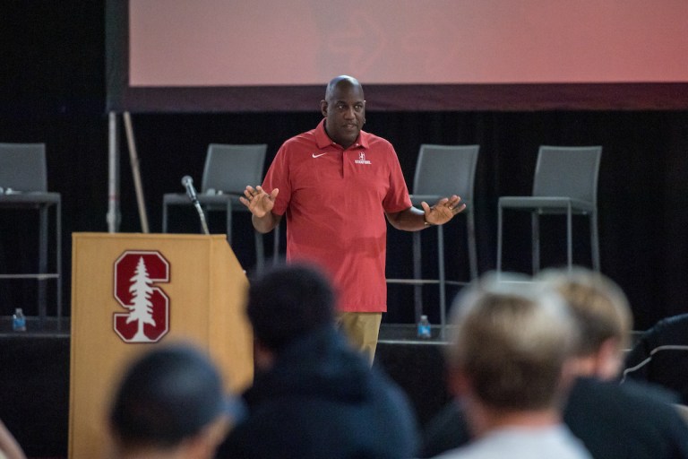 Bernard Muir talks at New Student-Athlete Welcome