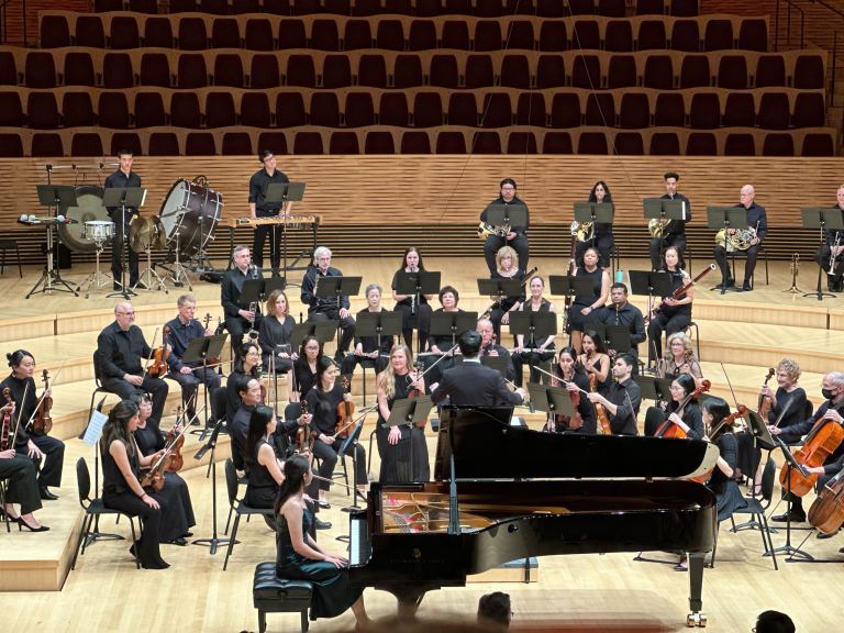 Stanford Medicine Orchestra performing in Bing Concert Hall.