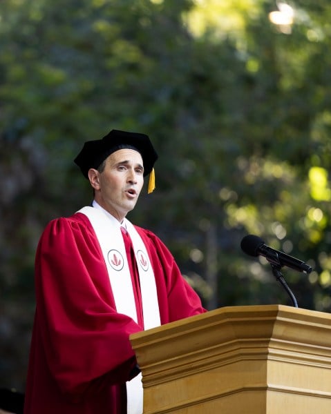 President Jonathan Levin addresses Stanford at his inauguration.