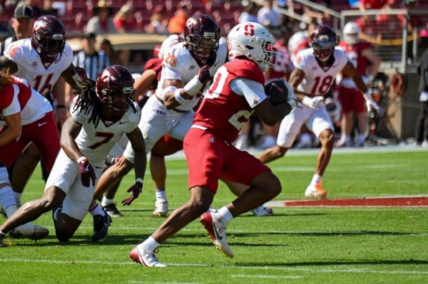 STANFORD, CA - OCTOBER 5: Micah Ford during a game between Virginia Tech and Stanford Football at Stanford Stadium on October 5, 2024 in Stanford, California. (Photo: IMOGEN LEE/The Stanford Daily)