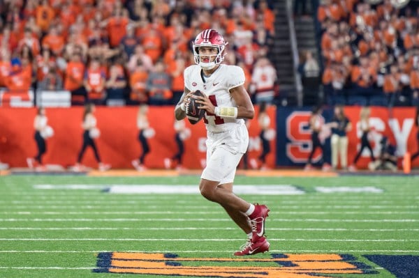 SYRACUSE, NY - SEPTEMBER 20: Ashton Daniels #14 during a game between Stanford Football and Syracuse University at JMA Wireless Dome on September 20, 2024 in Syracuse, New York. (Photo:  Karen Hickey/ISI Photos)