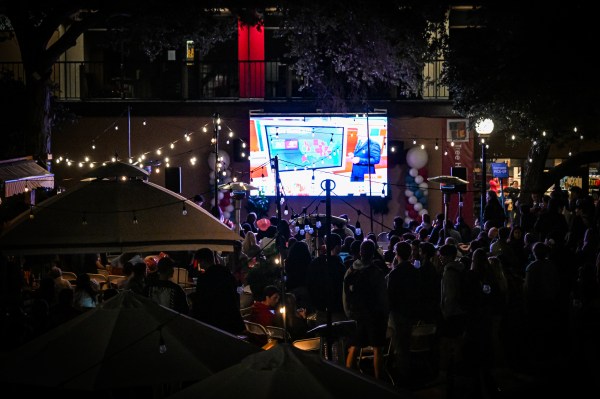 Student watch the 2024 presidential election at The Arbor on Election Day. (Photo: CAYDEN GU/The Stanford Daily)