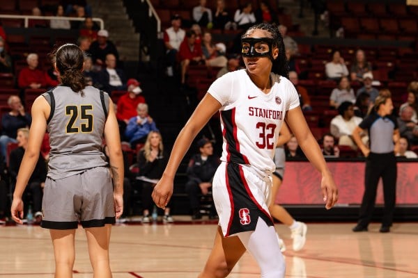 Jzaniya Harriel during a game against Cal State LA at Maples Pavilion.